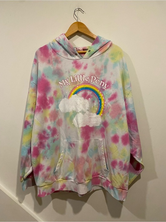 Dolls Kill Tops - DOLLS KILL X My Little Pony oversized tie-dye sweatshirt
